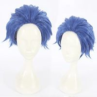 Cosplay Costume Wig Cosplay Wig Gilbert Bougainvillea Violet Evergarden Straight Asymmetrical Wig Short Blue Synthetic Hair 12 inch Men's Anime Cosplay Cool Blue miniinthebox - thumbnail