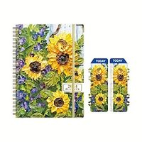 2024 Desk Diary A5 Week To View Spiral Bound Cover With 1 Bookmarks, Weekly Planner Work Appointment, Monthly Tabs For Saturday And Sunday For Home And Office Use miniinthebox - thumbnail