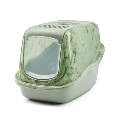 Savic Nestor Toilet Home Cat Litter Box Marble Botanical Green