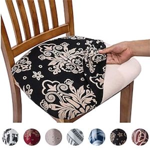 Chair Seat Covers, Stretch Printed Chair Covers with Elastic Ties and Button, Removable Washable Dining Upholstered Chair Protector Seat Cushion Slipcovers for Dining Room, Office Lightinthebox