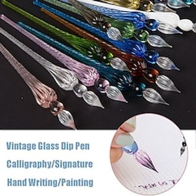 1pc Vintage Glass Dip Dipping Pen Art Painting Supplies Filling Ink Signature Calligraphy Fountain Pen miniinthebox