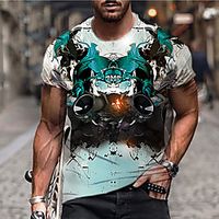 Men's Unisex Tee T shirt Shirt 3D Print Anime Graphic Prints Print Short Sleeve Daily Tops Casual Designer Big and Tall Blue Lightinthebox - thumbnail