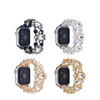 Jewelry Bracelet Compatible with Apple Watch band 38mm 40mm 41mm 42mm 44mm 45mm 49mm Bling Diamond Beaded Adjustable Alloy Beads Strap Replacement Wristband for iwatch Ultra 2 Series 9 8 7 SE 6 5 4 3 Lightinthebox