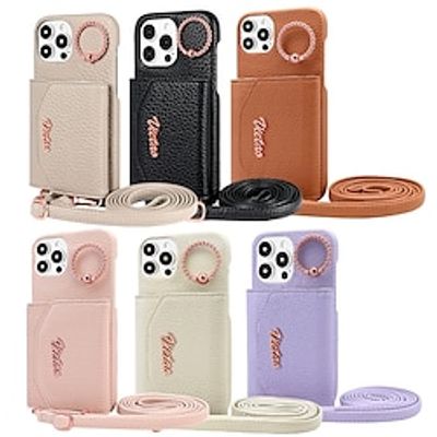 Phone Case For iPhone 15 Pro Max Plus iPhone 14 Pro Max iPhone 13 Pro Max Back Cover Wallet Case with Stand Holder Magnetic with Lanyard Retro TPU PU Leather miniinthebox