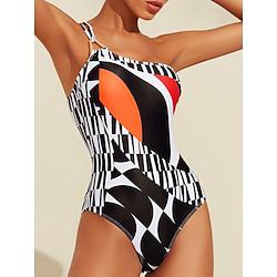 One Shoulder Geometric Swimsuit Lightinthebox