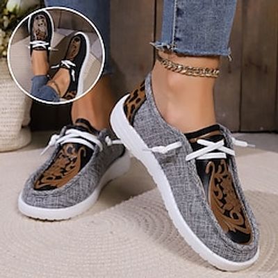 Women's Flats Print Shoes Daily Floral Flat Heel Casual Canvas Faux Leather Lace-up Black Dark Gray Lightinthebox Women's Flats Print Shoes Daily Floral Flat Heel Casual Canvas Faux Leather Lace-up Black Dark Gray Lightinthebox