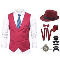 1920s Vest Hat Accesories Detective Set The Great Gatsby Classical Roaring 20s Bow Tie Men's Costume Vintage Cosplay Cocktail Party Wedding Lightinthebox - thumbnail