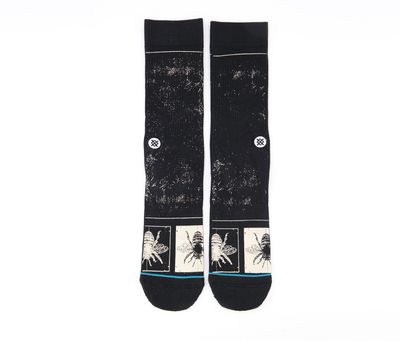Mens Buzzy One Pair Crew Socks  Black
