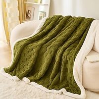 Coral Flannel Blanket Thickened Winter Plush Sofa Blanket Bed Sheet Blanket Weighted Heavy Cozy Sherpa Blanket miniinthebox - thumbnail