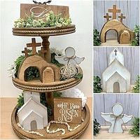Easter Jesus Tomb-Easter Tray Bundle Kit  3D Mini Sign Easter Decor for Indoor Home Table Mantle Office Farmhouse Rustic Tiered Tray Items Lightinthebox - thumbnail