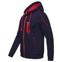 Men's Full Zip Hoodie Jacket Sweat Jacket Black Navy Blue Gray Hooded Plain Pocket Sports  Outdoor Daily Sports Streetwear Casual Athletic Winter Fall Clothing Apparel Hoodies Sweatshirts  Long Lightinthebox - thumbnail