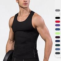 Men's GYM Tank Compression Tank Workout Tank Men Tops Tank Crew Neck Sleeveless Street Vacation Going out Casual Daily Quick dry High Stretch Breathable Plain Wine Red Black Activewear Fashion Basic Lightinthebox - thumbnail