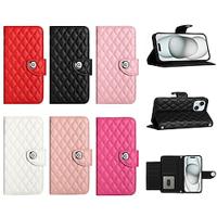 Phone Case For iPhone 15 Pro Max iPhone 14 13 12 11 Pro Max Plus Mini SE Wallet Case with Wrist Strap Kickstand Card Slot Geometric Pattern TPU PU Leather Lightinthebox