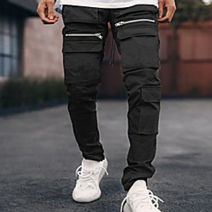 Men's Athleisure Sports Outdoor Sports Casual Sports Pants Tactical Cargo Pants Solid Color Full Length Sporty Pocket ArmyGreen Grey Black miniinthebox