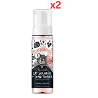 Bugalugs Papaya And Coconut No Rinse Cat Shampoo And Conditioner 200ml (6.8 Fl Oz) (Pack Of 2)