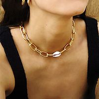 necklace natural shell geometric metal necklace short clavicle chain miniinthebox - thumbnail