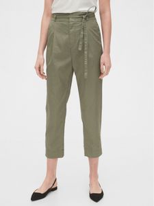 Paperbag-Waist Khaki Pants