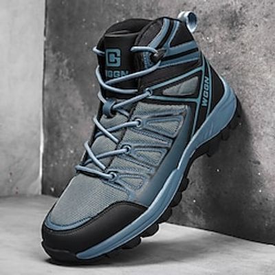 Men's Boots Plus Size Hiking Boots Walking Casual Daily Leather Comfortable Booties  Ankle Boots Loafer Black Blue Khaki Spring Fall Lightinthebox