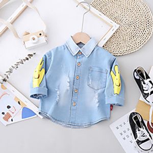 Toddler Boys' Shirt Long Sleeve 3D Print Graphic Yellow Orange Children Tops Spring   Fall Punk  Gothic Cool Daily Wear Outdoor 1-5 Years Lightinthebox