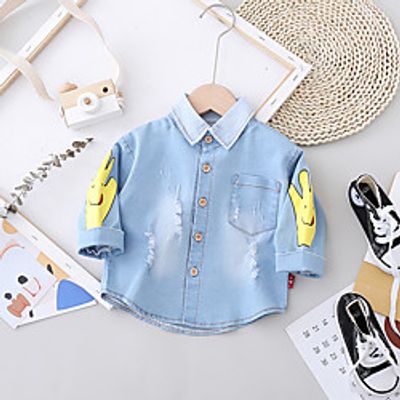 Toddler Boys' Shirt Long Sleeve 3D Print Graphic Yellow Orange Children Tops Spring   Fall Punk  Gothic Cool Daily Wear Outdoor 1-5 Years Lightinthebox