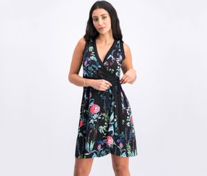 Floral-Print Wrap Dress  Monaco Black
