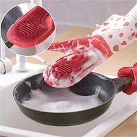 10 Pairs Brush Head Dishwashing Gloves Household Dishwashing Plastic Latex Gloves Waterproof Kitchen Cleaning Household Gloves Clothes Washing Bowl Washing Gloves Lightinthebox - thumbnail