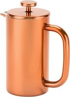 Royalford RFU9017 Cafetiere Stainless Steel Portable French Press Coffee Maker, Leak Resistant Double Walled Insulation, Hot Coffee for Hours, Preserves Flavour and Freshness Copper, 800ml