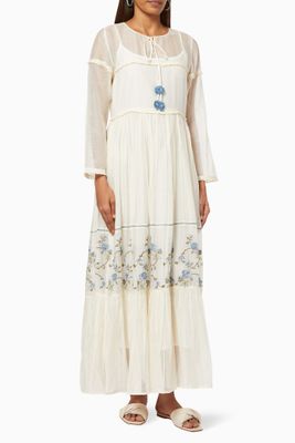 Liz Maxi Dress in Cotton Silk Blend Liz Maxi Dress in Cotton Silk Blend