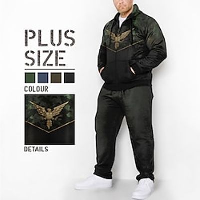Men's Plus Size Hoodie Big and Tall Graphic Hooded Long Sleeve Spring   Fall Fashion Designer Casual Daily Sports Tops Lightinthebox