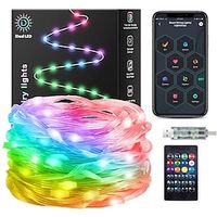 33 ft 100 LEDs Colour Changing Fairy Lights Music Sync Remote Control amp; App Control USB DIY Waterproof Smart Fairy Lights for Party, Wedding, Bedroom, Christmas miniinthebox - thumbnail