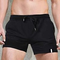 Men's Classic Style Fashion Active Shorts Drawstring Elastic Drawstring Design Short Pants Sports Outdoor Casual Micro-elastic Solid Color Comfort Breathable Mid Waist Black S M L XL XXL miniinthebox - thumbnail