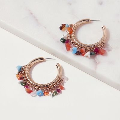 Beaded Hoop Earrings