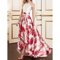 Women's Wedding Guest Dress Party Dress Satin Dress Long Dress Maxi Dress Red Sleeveless Floral Ruched Summer Spring Fall Crew Neck Party Evening Party Wedding Guest Vacation S M L XL 2XL 3XL Presale Lightinthebox - thumbnail
