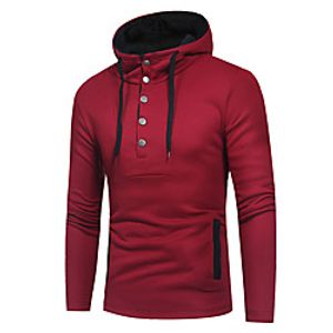 Men's Hoodie Solid Colored Hooded Basic Hoodies Sweatshirts  Wine Gray Black miniinthebox