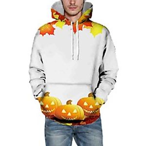 Men's Pullover Hoodie Sweatshirt Graphic Hooded Halloween Daily 3D Print Halloween Hoodies Sweatshirts  White miniinthebox