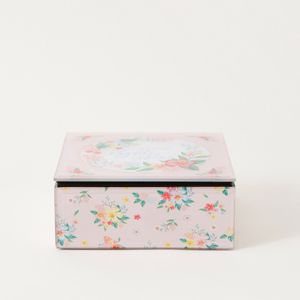 Ditsy Prairie Floral Print Glass Box - 14x14x6 cms