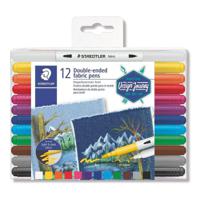 Staedtler Double-Ended Textile Pens - Assorted Colours (Pack Of 12) - thumbnail