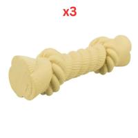 Trixie Junior Rustling Rope Latex Toy For Dogs - Yellow 15cm (Pack Of 3)