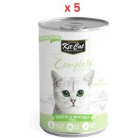 Kit Cat Complete Cuisine Chicken And Whitebait In Broth 150g Cat Wet Food (Pack Of 5)