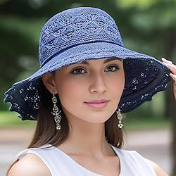 Washable Breathable Foldable Hat, Women's Fashion Hollow Sun Hat Large Brimmed Beach Hat Lightinthebox