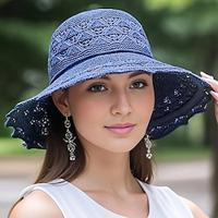 Washable Breathable Foldable Hat, Women's Fashion Hollow Sun Hat Large Brimmed Beach Hat Lightinthebox