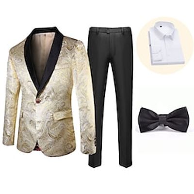 Retro Vintage 1980s Tuxedo Suits  Blazers Lapel Collar Blazer Men's Cosplay Costume Masquerade Halloween Party  Evening Club Coat Lightinthebox