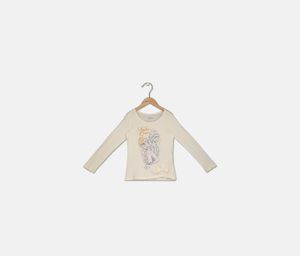 Girls Frozen II Print Tops  Beige