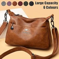 Women's Crossbody Bag Shoulder Bag Hobo Bag PU Leather Shopping Daily Holiday Zipper Large Capacity Lightweight Solid Color claret Black Yellow miniinthebox