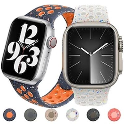 Sport Band Compatible with Apple Watch band 38mm 40mm 41mm 42mm 44mm 45mm 49mm Shockproof Silicone Strap Replacement Wristband for iwatch Series Ultra 8 7 SE 6 5 4 3 2 1 Lightinthebox