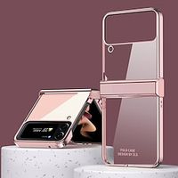 Phone Case For Samsung Galaxy Back Cover Flip Z Flip 4 Portable Plating Clear Solid Colored PC miniinthebox - thumbnail