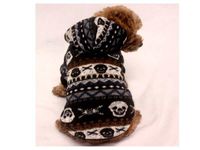 Pets Club Soft Fleece Classic Pattern Pet Cloth Winter Warm Sweater Hoodies For Dog Black & Brown - Large