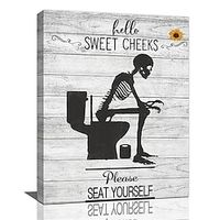 Animal Wall Art Canvas Virgin Skeleton Sitting on A Toilet Prints and Posters Pictures Decorative Fabric Painting For Living Room Pictures No Frame Lightinthebox - thumbnail