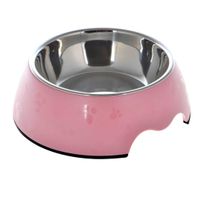 Nutrapet Melamine Round Paw Bowl Sets Pink L:22 x 7.5Cms 700/Ml23.6Oz