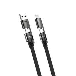 Mycandy 4-in-1 USB-A & Type-C to Type-C & Lightning Cable, Black (ACMYCNC300BLK)